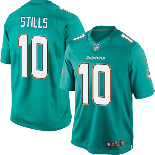 Men's Limited Kenny Stills Nike Jersey Aqua Green Home - #10 NFL Miami Dolphins